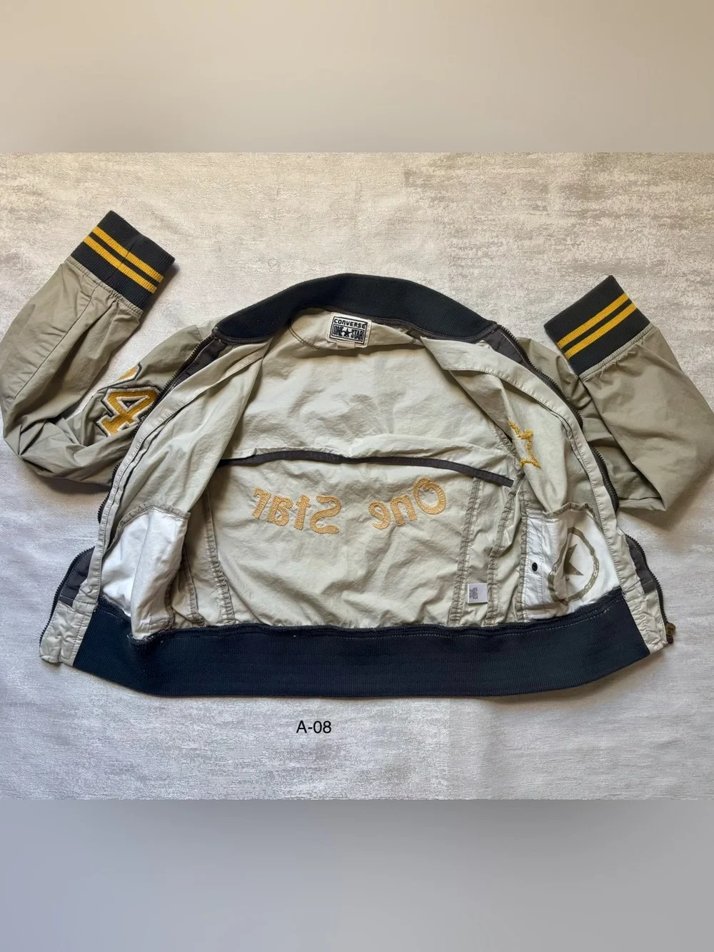 Converse Kids Cream Jacket with Yellow & Gray Trim
